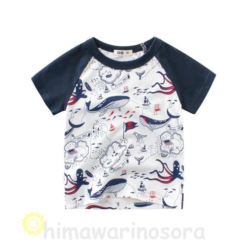 個別 半袖 Tシャツ プリントTシャツ カットソー トップス 夏 子供服 男の子 男児 キッズ KIDS 動物 アニマル サメ シャーク｜himawarinosora｜08