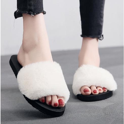 レディース ファーサンダル スリッパサンダル 歩きやすい お洒落