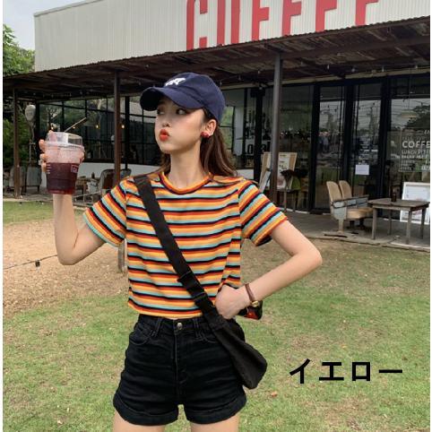 ボーダー半袖カットソー⑤クレイジーMサイズ1点XLサイズ1点 接触冷感】クレイジーボーダーTシャツ 半袖 | deux C(ドゥ・セー