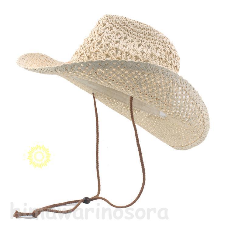 麦わら帽子 ウエスタンハット つば広帽 カウボーイ ハット 帽子