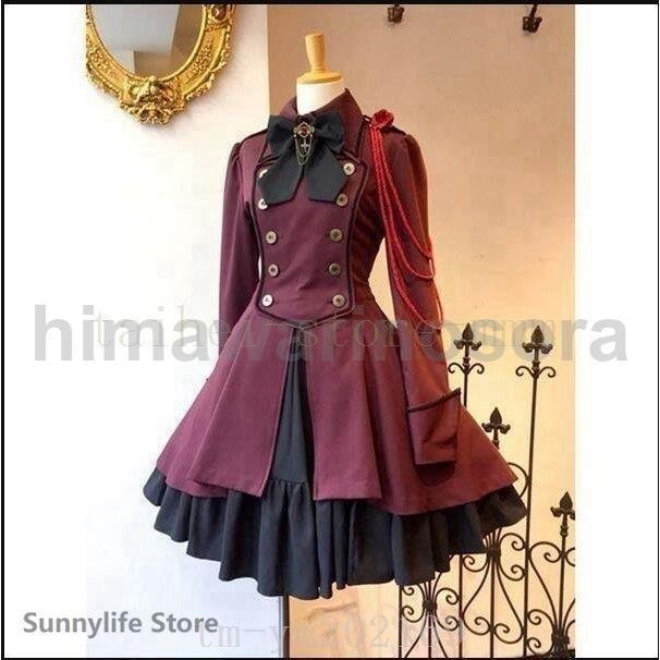 新品膝丈ワンピース軍服ロリータワンピースゴスロリドレス 新品膝丈ワンピース軍服ロリータワンピースゴスロリドレス