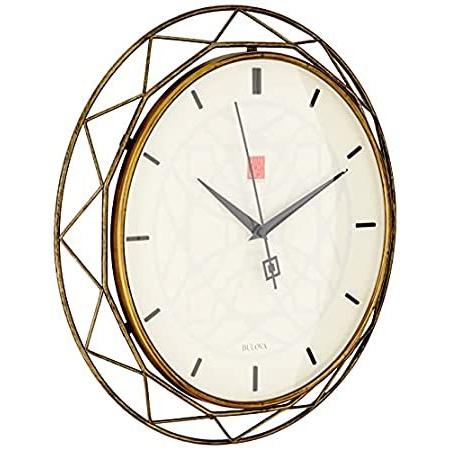 Bulova Clocks C4834 Luxfer Prism 14インチ フランク・ロイド・ライト風 壁掛け時計