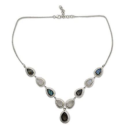 【当店一番人気】 Novica ' Goddess ' multi-gemsムーンストーン – レインボー。925スターリングシルバーYネックレス、18.25 " ネックレス、ペンダント 【当店一番人気】 Novica ' Goddess ' multi-gemsムーンストーン – レインボー。925スターリングシルバーYネックレス、18.25 " ネックレス、ペンダント