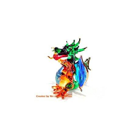 【最安値挑戦】 Animal Tale Fairy Blown Glass Art Dragon Mini Handmade Glass Mod - Figurine オブジェ、置き物