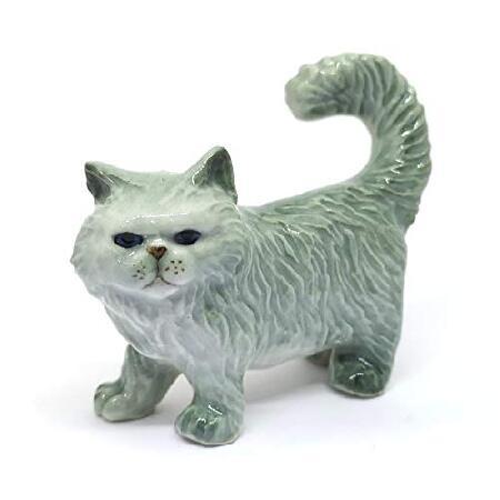 Zoocraft 磁器 Shopのzoocraft グレー インテリア雑貨 ペルシャ猫 置物 ハンドメイド ハンドメイド B07t7zdy3c コレクターズセラミック