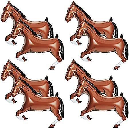 【2021春夏新作】 カウボーイホイルバルーン 茶色の馬のバルーン ミニホイル馬バルーン 8ピース 誕生日 2 動物がテーマのパーティー装飾 馬 カウボーイ ベビーシャワー 乗用玩具一般