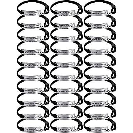 新春福袋21 調節可能 インスピレーションを与えるレザーブレスレット Hicarer モチベーションを上げる言葉 女性用 バングルブレスレット レディースアクセサリー Groupesorepco Com