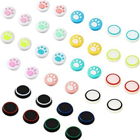 人気ショップが最安値挑戦 可愛い猫の足跡交換用サムグリップキャップ36個セット シリコン製 夜光アナログコントローラー ジョイスティック 親指スティックキャップ Ps4 Ps3 格安人気 Turningheadskennel Com