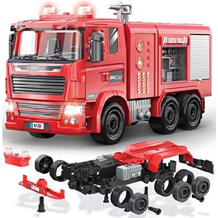 超美品の Take-Apart Fire Truck - 99 Pcs STEM Toys Build Your Own Fire Engine-DIY Bui 知育玩具