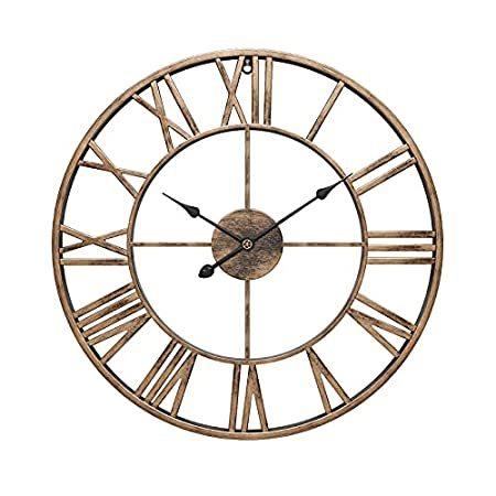 夏セール開催中 MAX80%OFF！ WGWART アナログゴー 室内装飾 壁時計 サイレントクォーツムーブメント 古代ローマ数字スタイル オーバーサイズ ラウンド 16インチ 壁掛け時計 掛け時計、壁掛け時計