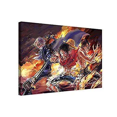 お得セット 日本アニメ ワンピース ポスター ルフィエース サボ三人の兄弟プリント キャンバス絵画 壁アート リビングルーム 装飾 ボーイギフト フレーム付き 日本画 Psicomedcr Com