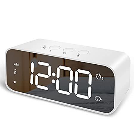 売れ筋介護用品も！ 寝室用時計 目覚まし時計 デジタル時計 (ホワイト) デュアル大音量アラーム 大型ディスプレイ 目覚まし時計