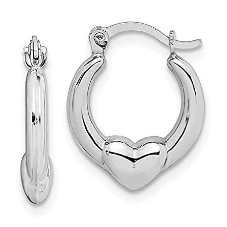 当店だけの限定モデル Jewelry-10K White Gold Heart Hollow Hoop Earrings ピアス