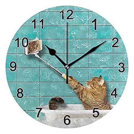 日本限定 The in Cat CHIFIGNO Bathtub Clock Desk Bathroom Bedroom Creative Clock Wall 掛け時計、壁掛け時計
