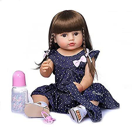 配送員設置 22インチ Wamdoll 55cm 子 全身 シリコンビニール製 人形 女の子 新生児 幼児 リボーン リアルベビーサイズ リアルなスイートフェイス 抱き人形