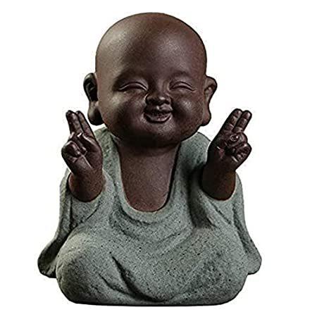 最旬トレンドパンツ Pet Tea Cute Mini Buddha Orname Crafts Buddha Creative Figurine Monk Statue オブジェ、置き物