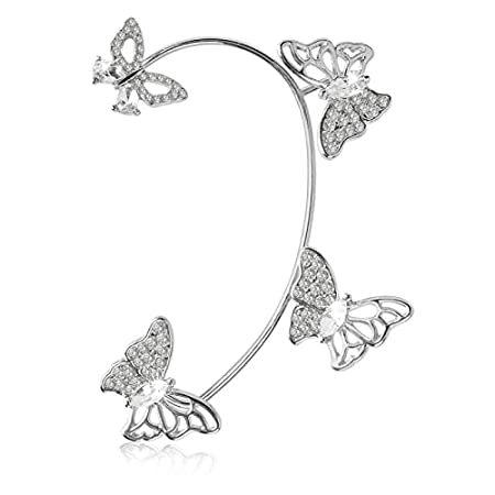 専門ショップ For Cuffs Ear Butterfly Zircon Dapeita Women N For Earrings Cuff Butterfly ピアス