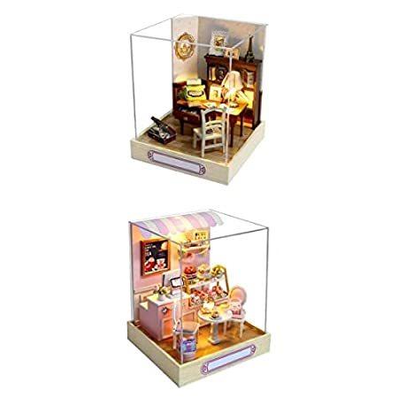 世界的に有名な Miniature 2 of Pack GZYF Wood G for Puzzle Cottage Furniture with Dollhouse オブジェ、置き物