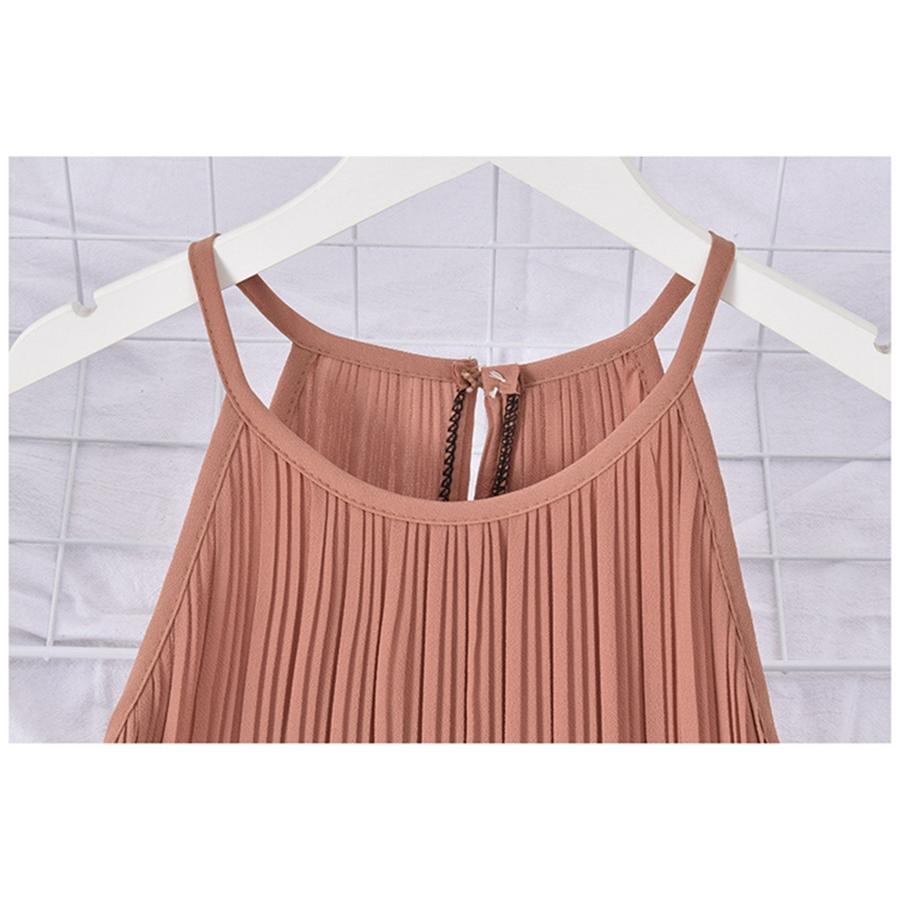 2周年記念イベントが シフォンワンピース レディース ワンピース プリーツワンピース ロングワンピース ミモレワンピース ノースリーブ キャミワンピ プリーツ シフォン 夏新作 Aynaelda Com