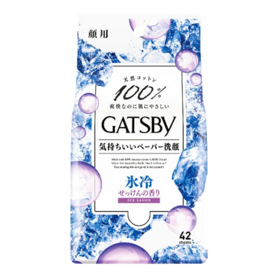 【２４個セット】【１ケース分】 マンダム ギャツビー フェイシャルペーパー アイスタイプ せっけんの香り 42枚入×２４個セット　１ケース分 【dcs】 GATSBY（ギャツビー） マンダム フェイシャルペーパー 氷冷 アイス