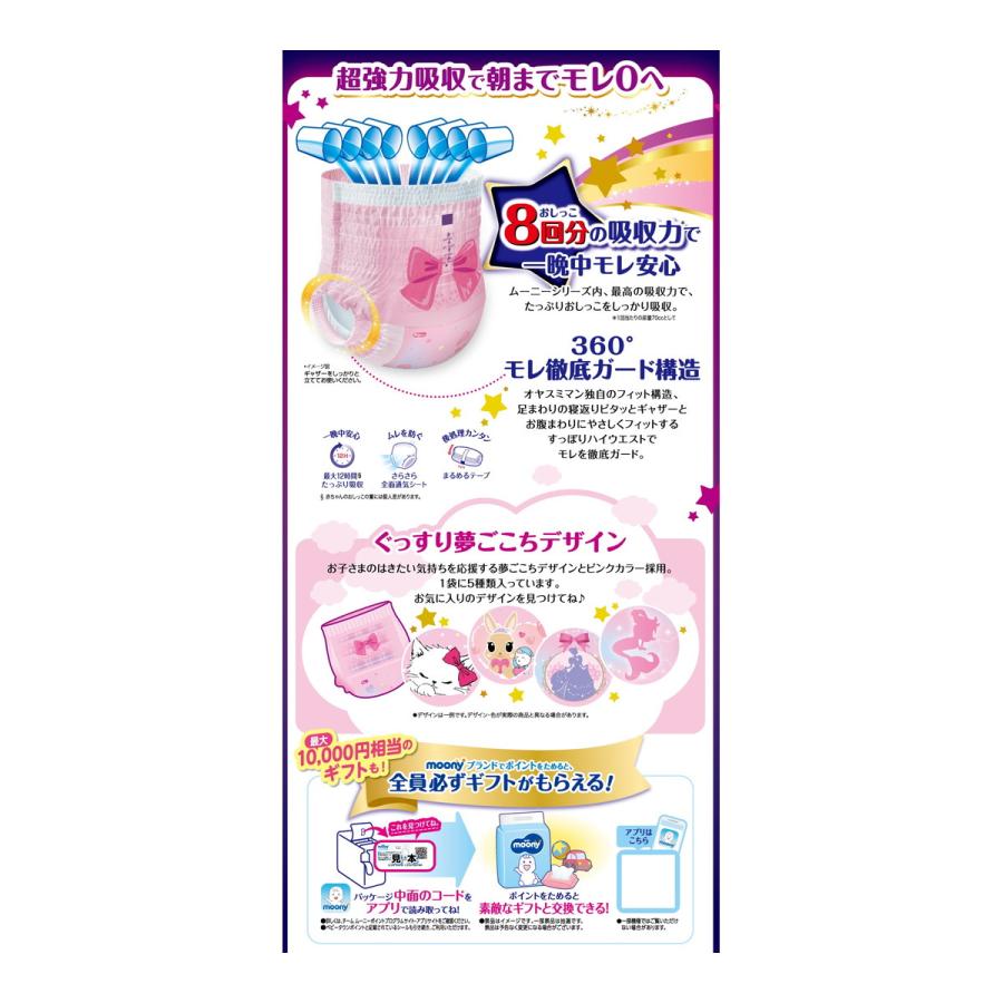 オヤスミマン ユニ・チャーム ムーニー 女の子用 ビッグサイズ以上 22 