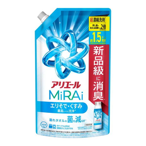 (まとめ買い×10個セット)P&G アリエールミライ 超濃縮 つめかえ 特大サイズ 480g 洗濯用洗剤 (送料無料)_2