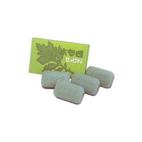 地の塩社 【送料無料・まとめ買い】ちのしお社 よもぎせっけん 98G×4