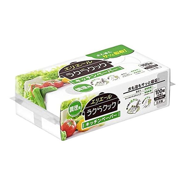 (まとめ買い×3個セット)大王製紙 エリエール ラクらクック キッチンペーパー 100組1P (送料無料)（Yahoo!・姫路流通センター）