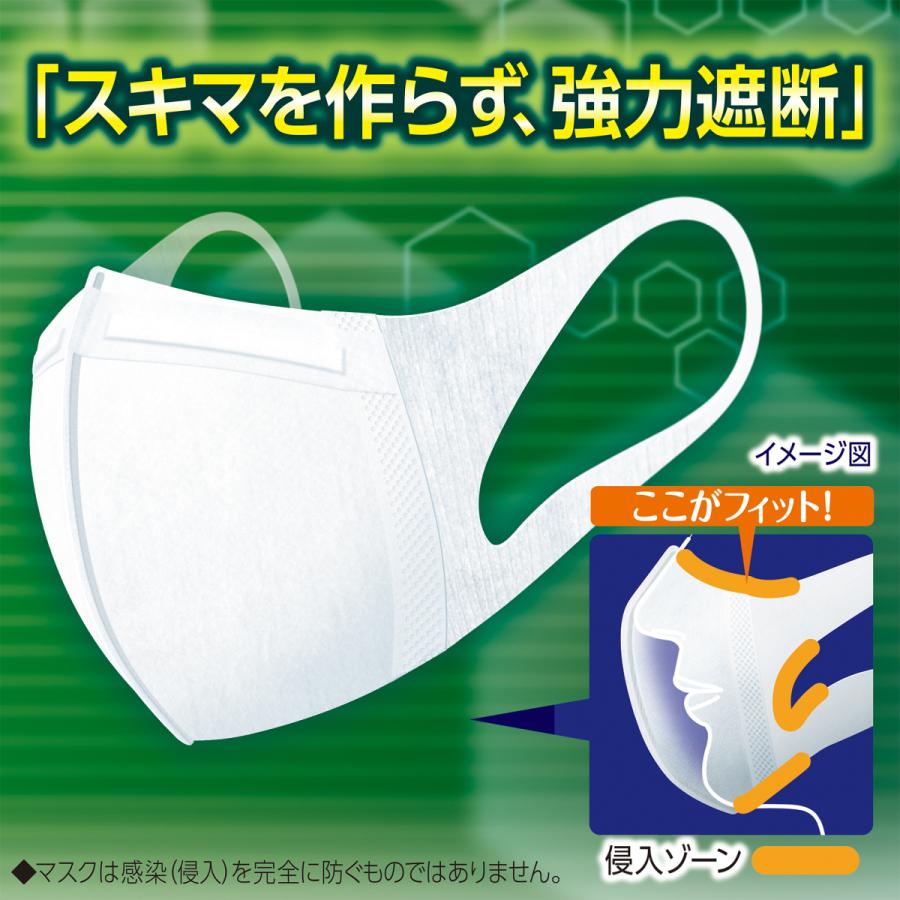 【送料無料・まとめ買い&times;3個セット】ユニ・チャーム 超快適 超立体マスク 遮断タイプ 大きめサイズ ホワイト 30枚入 かぜ・花粉用 日本製