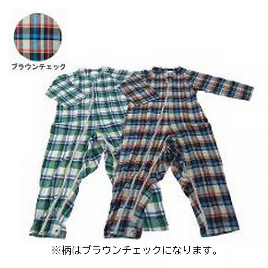(まとめ買い×3個セット)萬楽 マンラク 1型 ねまき 冬用 S ブラウンチェック (送料無料)の画像
