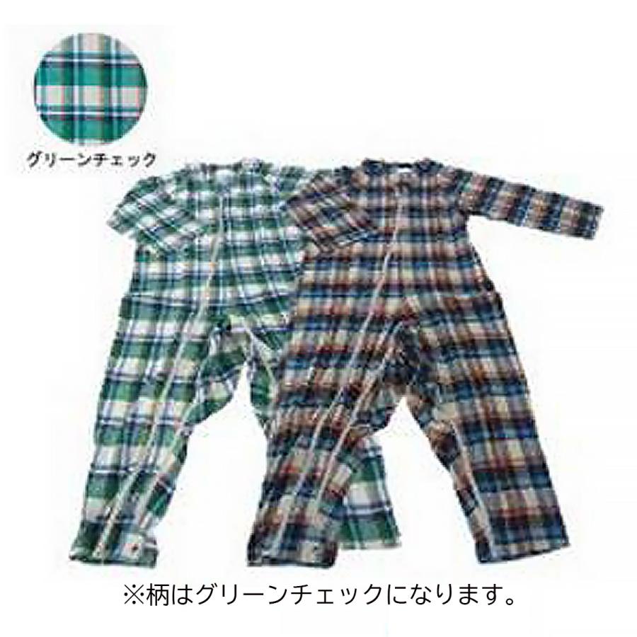(まとめ買い×3個セット)萬楽 マンラク 1型 ねまき 冬用 M グリーンチェック (送料無料)の画像