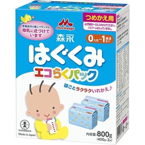 (まとめ買い×12個セット)森永 はぐくみ エコらくパック つめかえ用 400g×2袋 (送料無料)