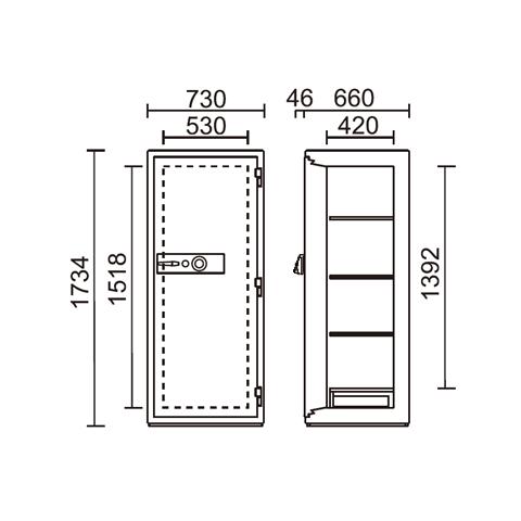 金庫診断士のいる専門店- KCJ55-2D ダイヤル式 強化型耐火金庫 日本製「破壊・こじ開けに強い 防犯金庫」盗難防止に固定もできる 大型金庫 業務用｜himejiya｜02