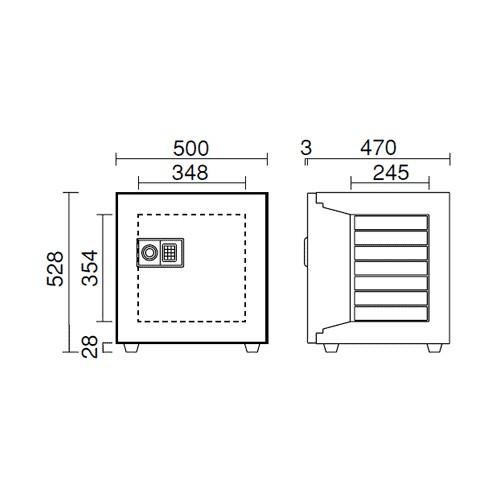 金庫診断士のいる専門店- KMX-33E-FA テンキー式 2時間耐火金庫 日本製「暗証番号だけで開閉できる」家庭用金庫の画像