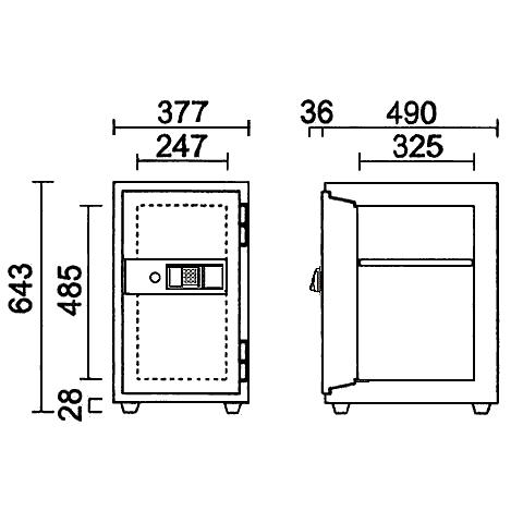 金庫診断士のいる専門店- KS-37RFEK A4ファイルが収納しやすいICカードロック式 日本製「スリムな省スペースモデル」家庭用金庫｜himejiya｜02