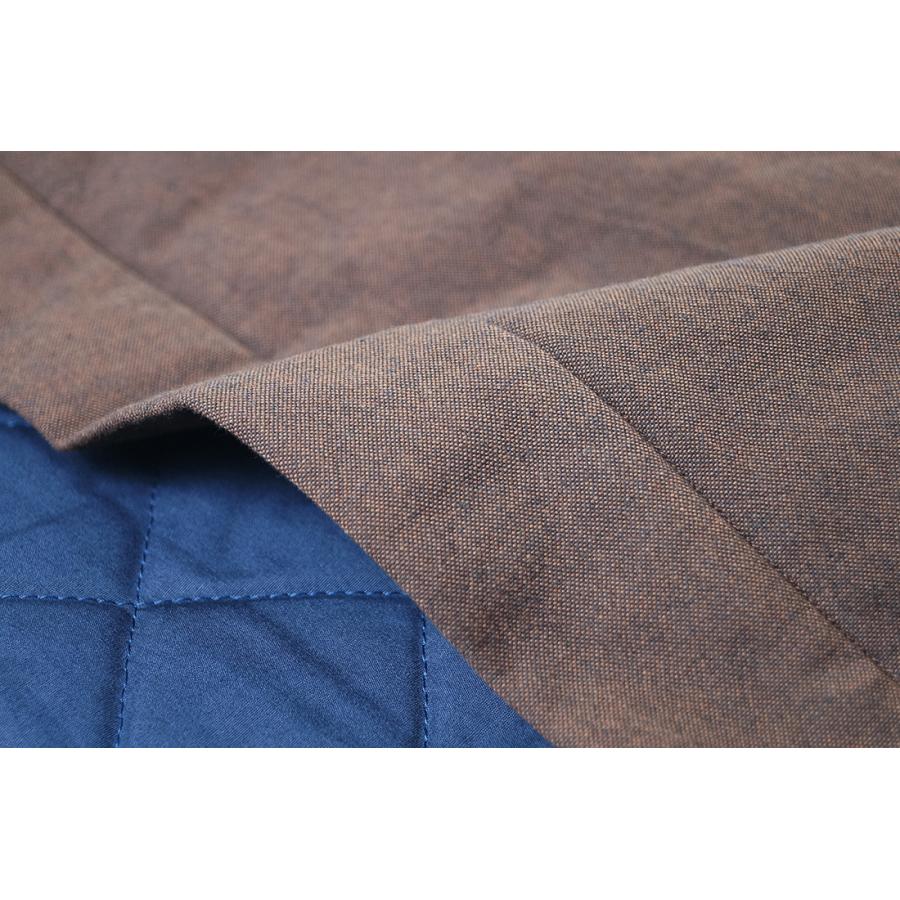 ひめか はんてん 袖なし 日本製 手紡ぎ風遠州織 綿入り ポンチョ