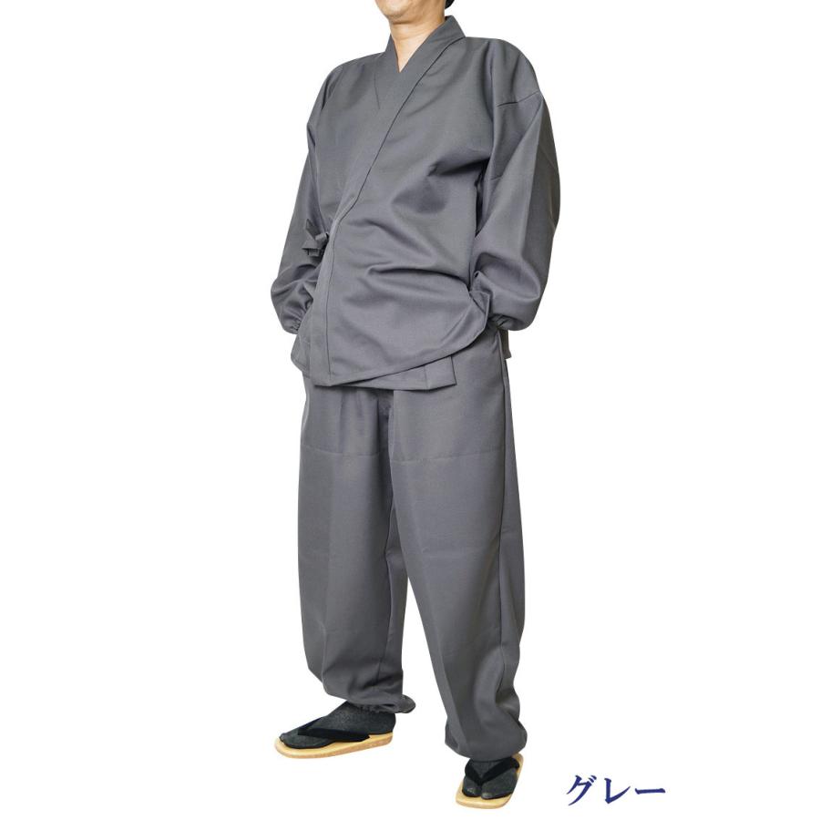 作務衣 日本製 メンズ　TC裏綿二重織 袖口ゴム M/L/LL 5033 上下セット 男性 紳士 部屋着 作業着 ルームウエア 父の日 還暦_3