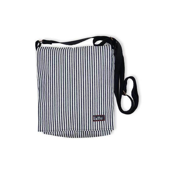 ショルダーバッグ 岡山 児島デニム デニム 日本製　ヒッコリー黒縞