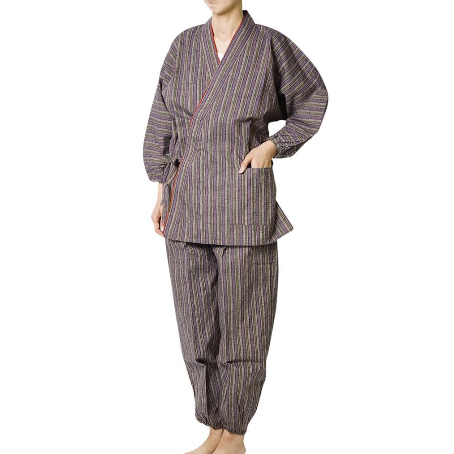 ストライプ紺地×大輪白百合浴衣3点セット 浴衣セット レディース