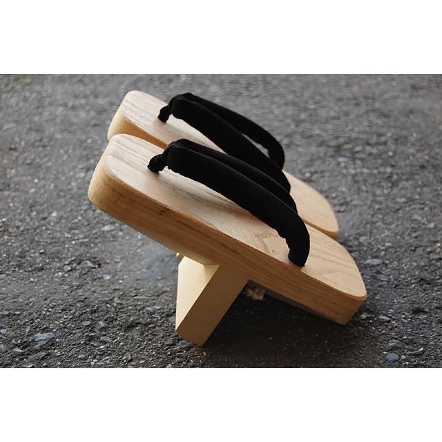 手作り　下駄　サイズ25cm～26cm ひめか 一本歯 下駄 高級総桐手作り 高下駄 黒別珍 Mサイズ : 作務衣と