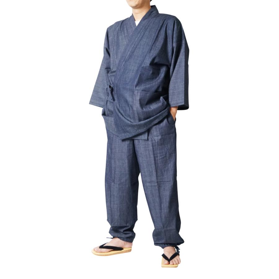 作務衣 日本製 メンズ カイハラデニムピマ綿作務衣（さむえ）6オンス M/L/LL 5095 f_fashion ひめか 【ひめか】作務衣 日本製 メンズ カイハラデニムピマ綿 作務衣