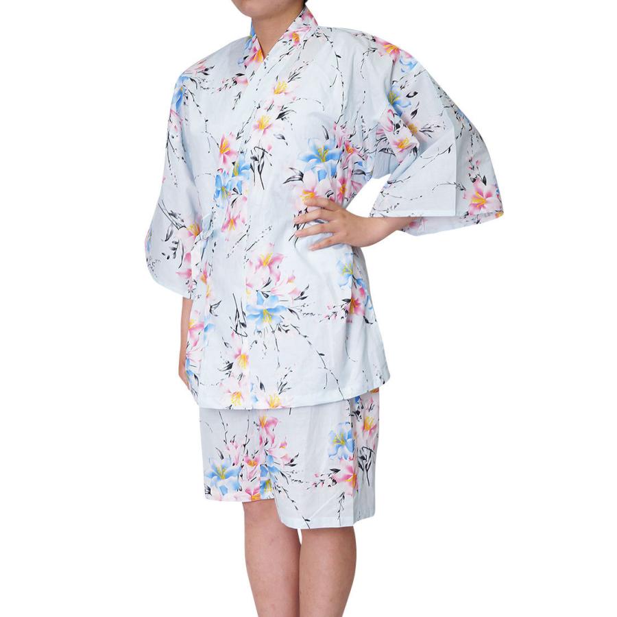 ひめか 甚平 レディース 女性 ゆり水色 3ｌ Ac2 44 作務衣と甚平和専門店 ひめか 通販 Yahoo ショッピング