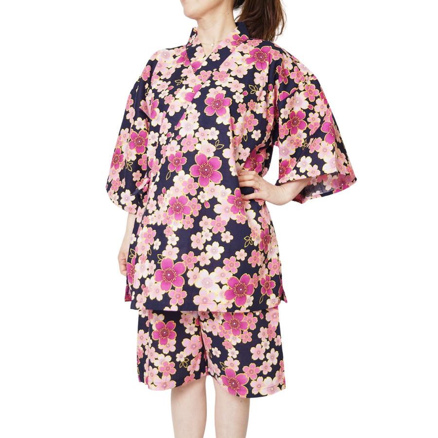 ひめか 甚平 レディース 女性 紺桜 I ｌｌ Ac2 66 作務衣と甚平和専門店 ひめか 通販 Yahoo ショッピング