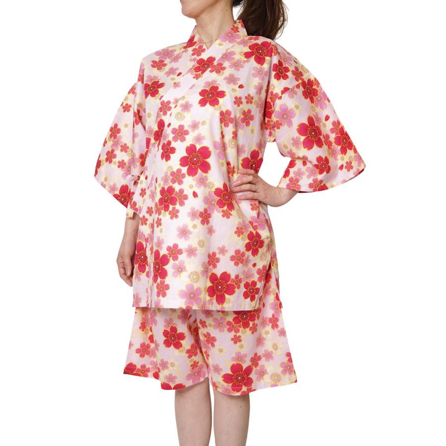 ひめか 甚平 レディース 女性 ピンク桜 J ｌｌ Ac2 68 作務衣と甚平和専門店 ひめか 通販 Yahoo ショッピング