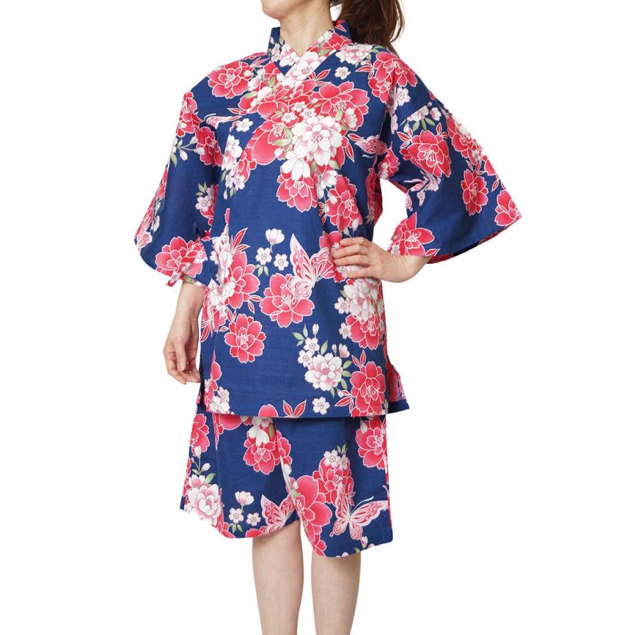 ひめか 甚平 レディース 女性 紺桜蝶 N 4ｌ Ac2 79 作務衣と甚平和専門店 ひめか 通販 Yahoo ショッピング