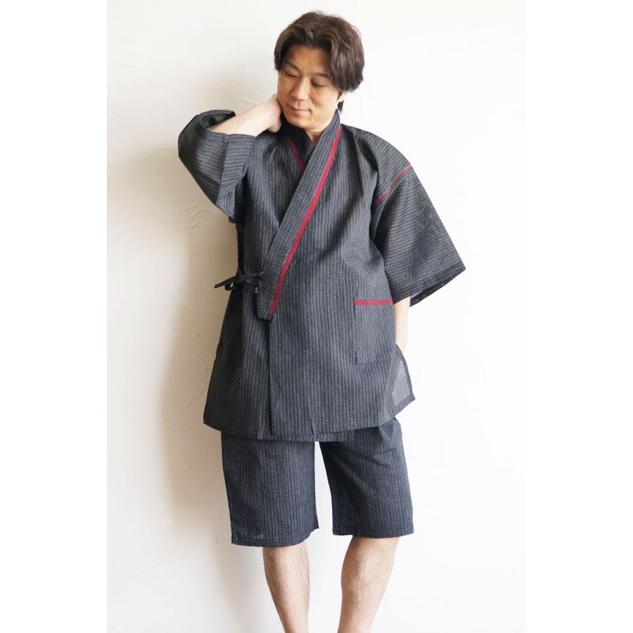 ひめか 甚平 メンズ 大きいサイズ BIG甚平 じんべい 襟レース M/L/LL