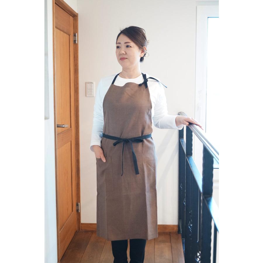 エプロン リネン 麻 日本製 IONO 005-008 おしゃれ 保育士 カフェ