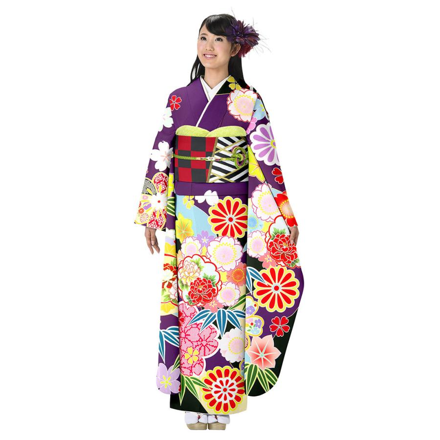 振袖 着物 日本製 フルセット 仕立て上がり 8点セット 洗える B-1 : 作