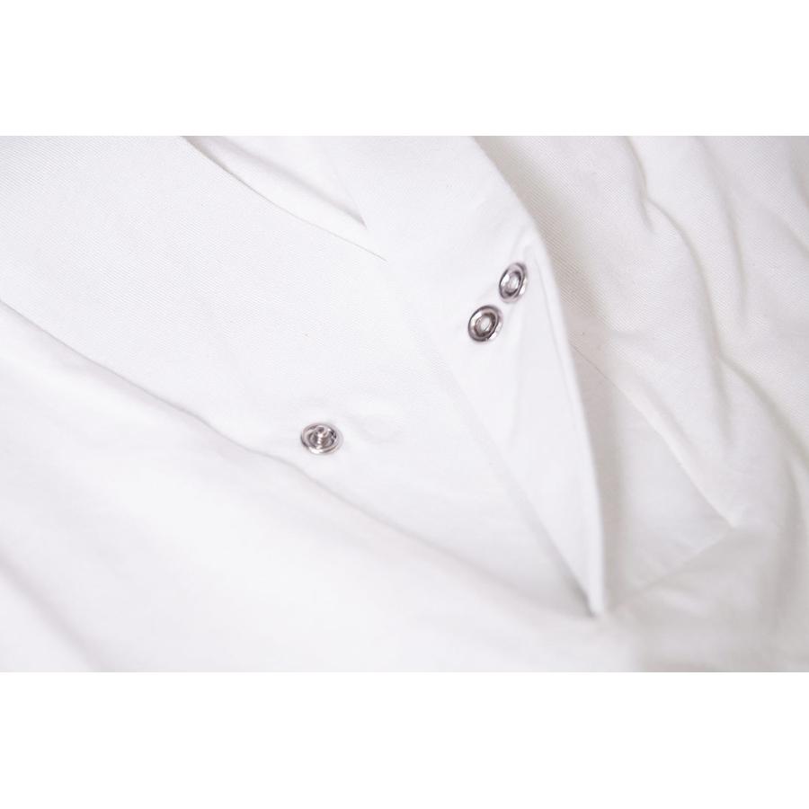 肌着襦袢 メンズ V襟付き Tシャツ 半袖 襟元ボタンホック付き　綿100％  M/L/LL 9632050｜himeka-wa-samue｜02