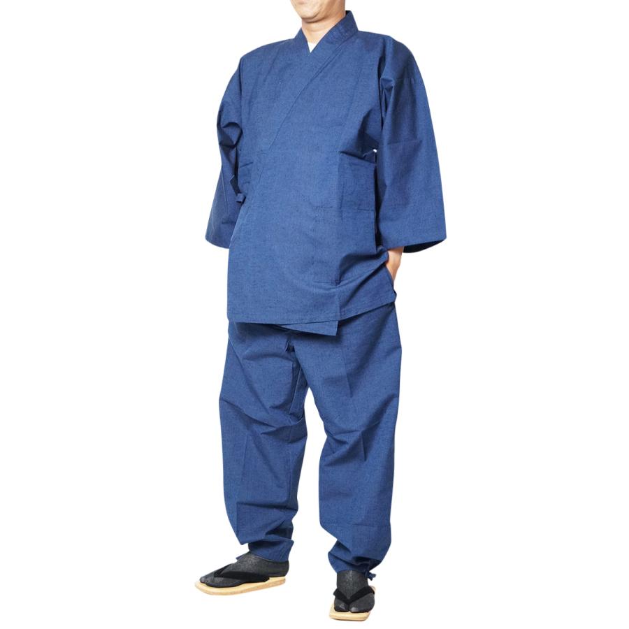 ひめか 作務衣 メンズ 男性用 さむえ 久留米織 作務衣 綿100％ 712 M/L